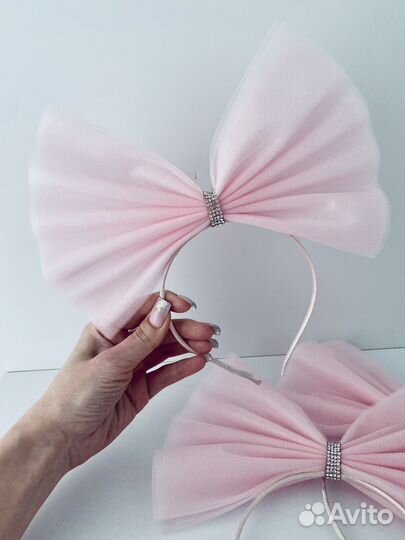 Большой бант барби на ободке
