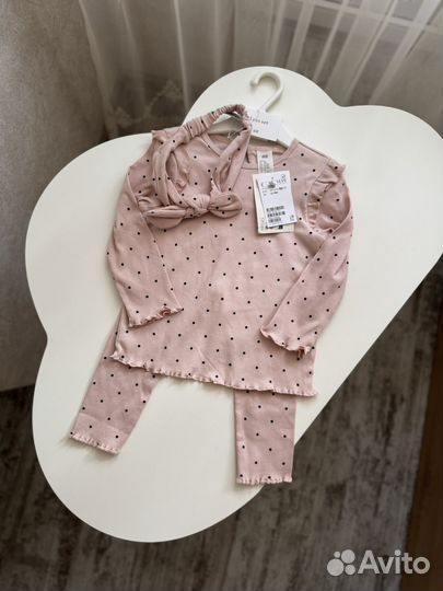 Костюм для девочки hm 86 92 в рубчик новый