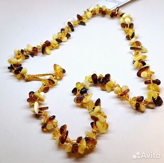 Янтарные бусы натуральные