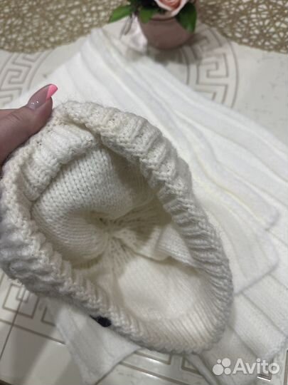 Шапка и шарф зимние женские