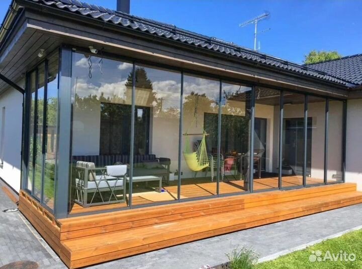 Алюминиевое остекление беседок, террас, веранд