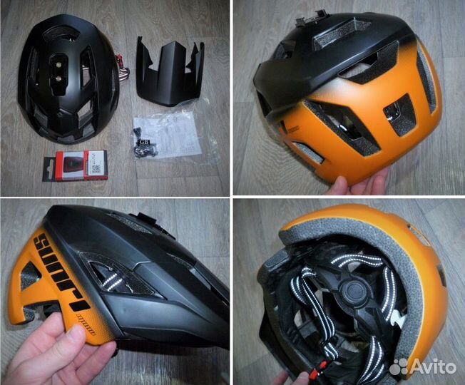 Шлем с креплением и фонарём(Новый)