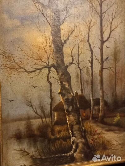 Картина старинная, маслом на холсте