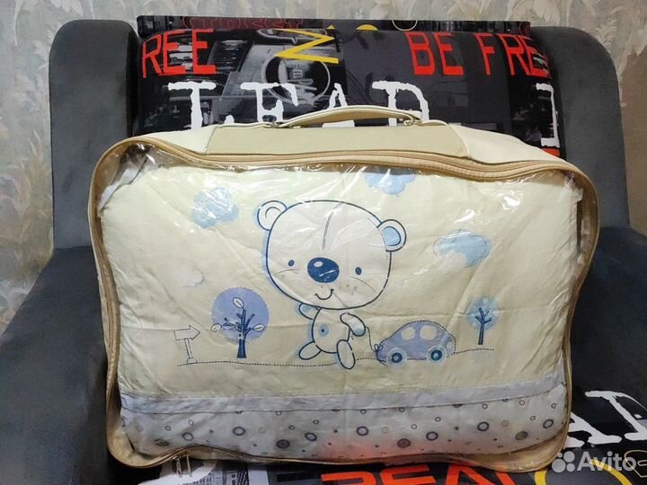 Бортики в детскую кроватку + одеяло