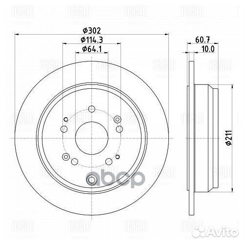 Диск торм. для а/м Honda CR-V (06) зад. d302