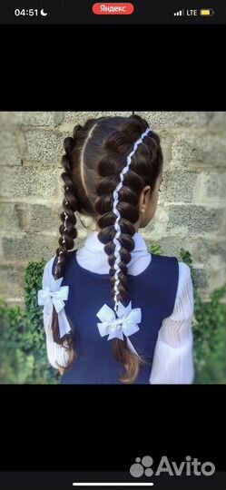 Афрокосы косы с канекалоном и лентами