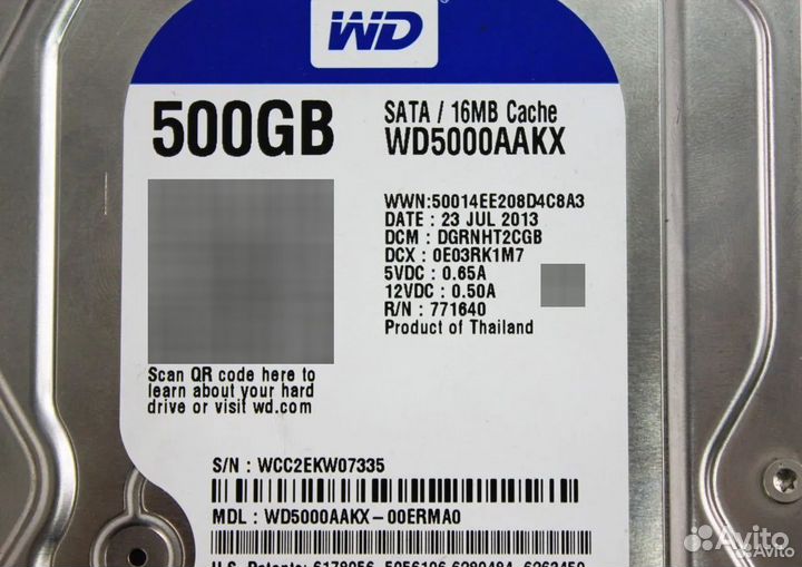 Жёсткий диск 500 GB WD Blue для компьютера