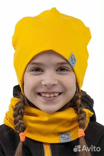 Шапка снуд комплект трикотаж р.48-52