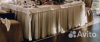 Фуршетная банкетная юбка скатерть белая