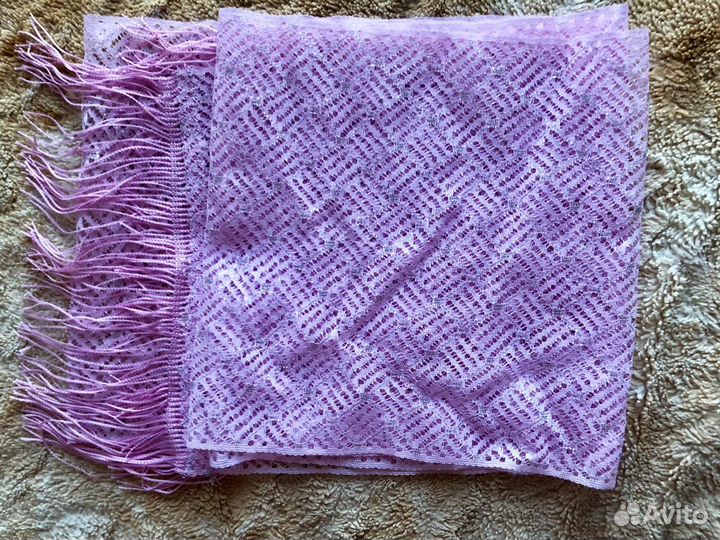 Женский шарф палантин платок лёгкий, розовый