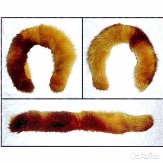 Опушка для капюшона, натуральный мех песец