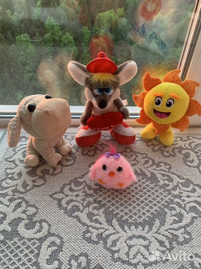 Мягкие игрушки собаки, тигры, кенгуру и др