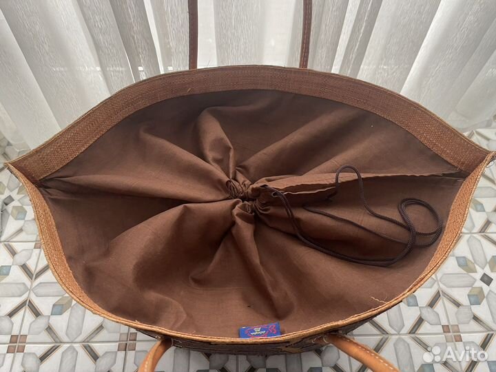 Большая плетёная корзина для белья, пледов, сумка