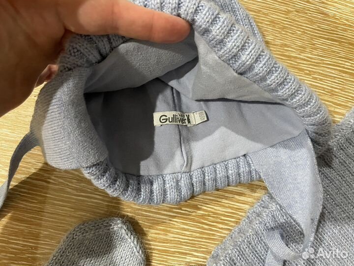 Зимняя детская шапка, снуд, варежки