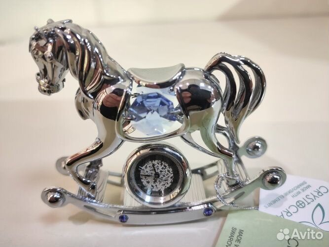 Фигурка декоративная с часами «Лошадка» с кристалл