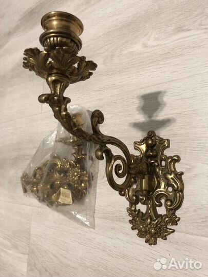 Подсвечник настенный «Барокко», бронза. Италия