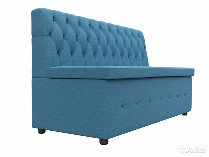 Диван кухонный прямой Вента, рогожка, амур голубой