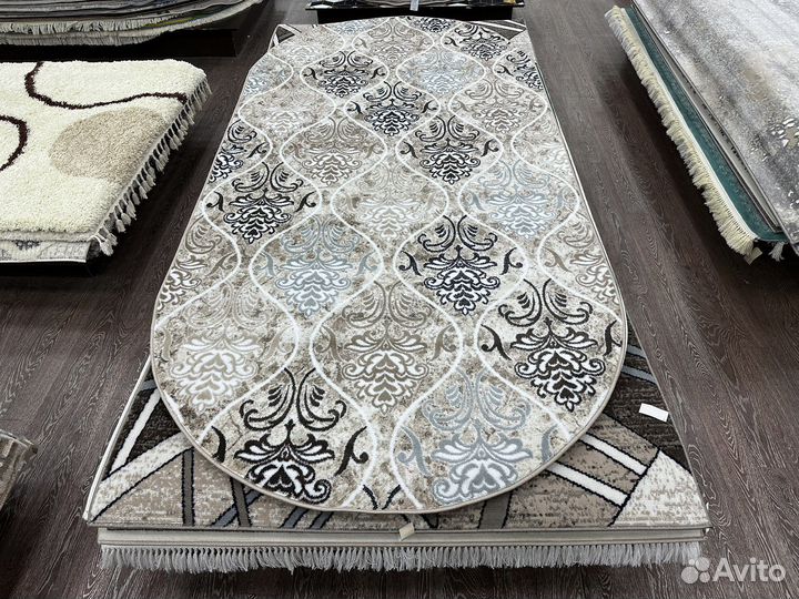 Ковер овальный 1.5х3 бежевый