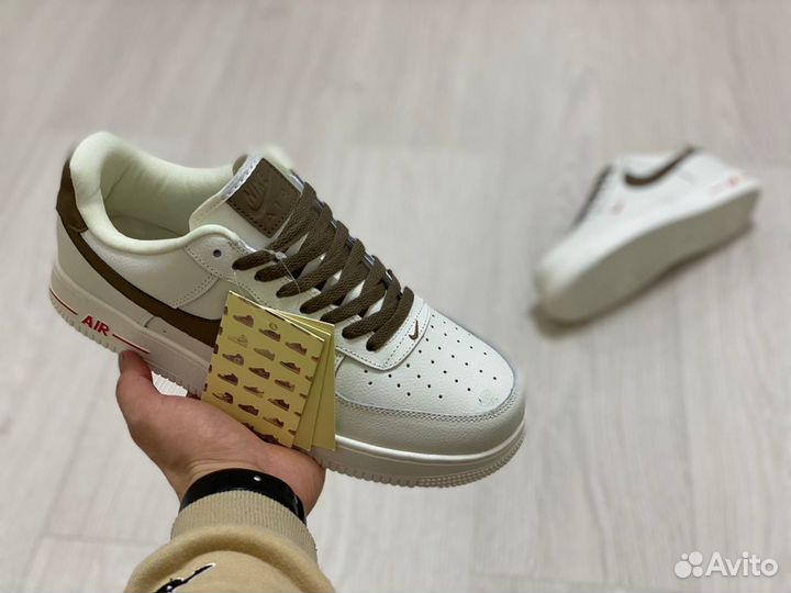 Кроссовки Nike Air Force 1 Premium White Brown