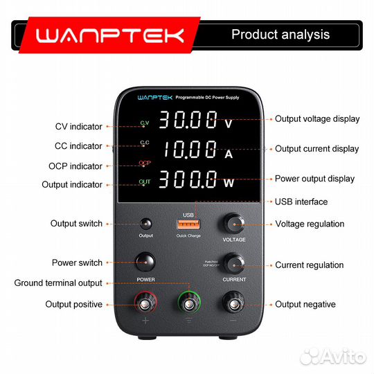 Лабораторный блок питания Wanptek WPS3010H и др