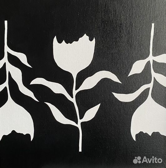 Интерьерная картина-абстракция акрилом (25*25)