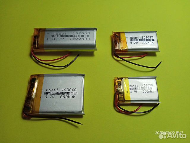 Li-Pol аккумулятор 3,7В 1500 / 800 / 600 / 500mAH