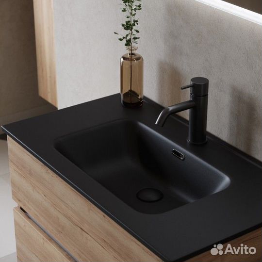 Мебель для ванной Sancos Urban 80 дуб галифакс натуральный Black