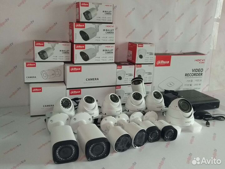 Комплект видеонаблюдения 4/1Мп Dahua 13 камер zoom