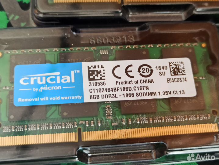 Новая sodimm DDR3L 1866 8gb - память для ноутбука
