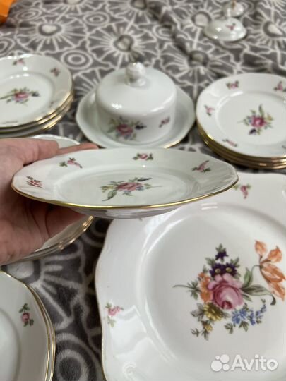 Сервиз столовый мейсенский букет Чехословакия