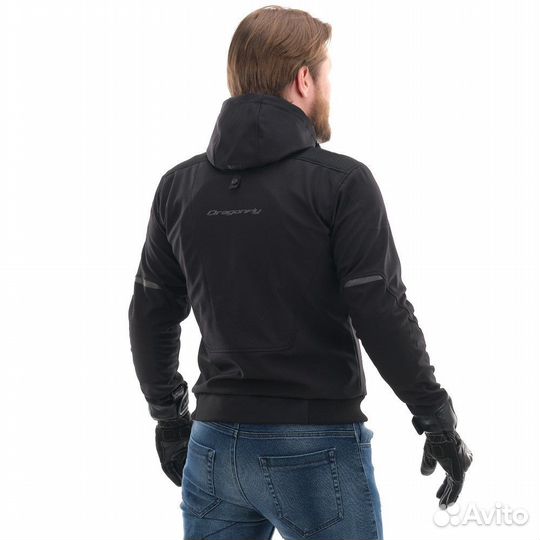 Мототолстовка DF Urban Black с защитой