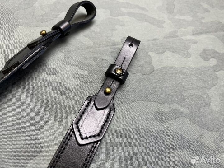 Ремень для ружья натуральная кожа черный