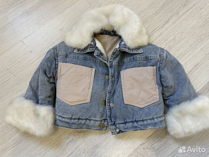 Джинсовая куртка зимняя детская