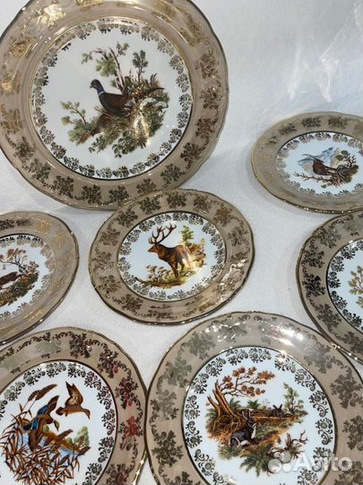 Набор тарелок Фредерика Охота Зеленая (7 шт)