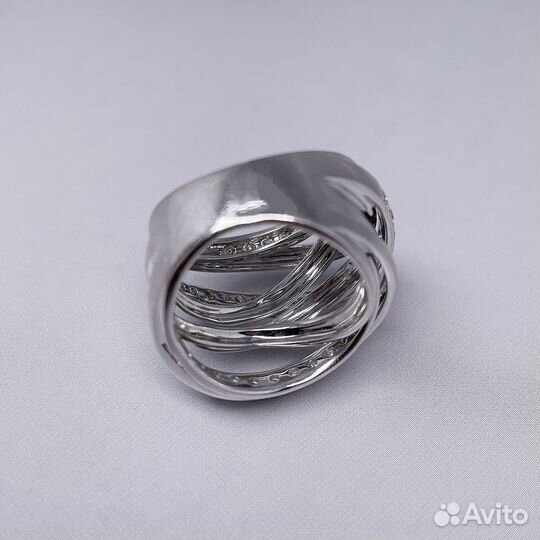 Золотой объёмное кольцо с бриллиантами 0.88ct