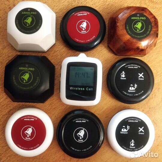 Кнопка вызова персонала и часы пейджер официанта