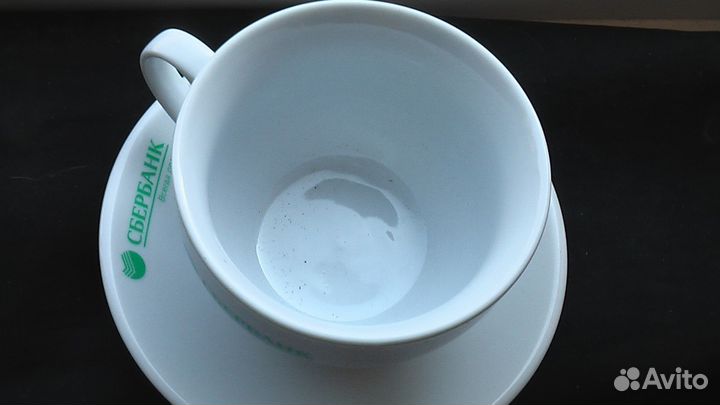 Чайная пара фарфор с надписью Сбербанк России