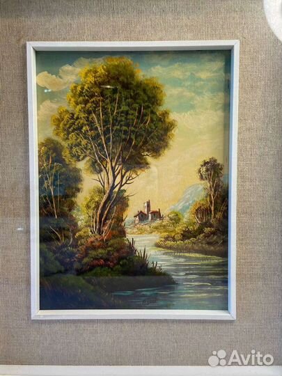 Парные картины маслом на меди, винтаж Италия