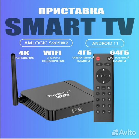 TV приставка Tanix W2 Ultra Android, 4 гб/64 гб