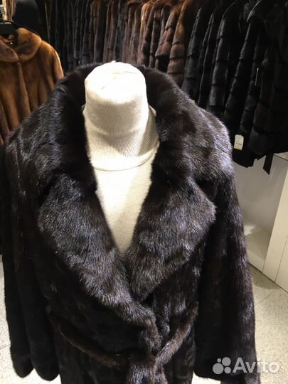 Шуба норковая с английским воротником 54 56 размер