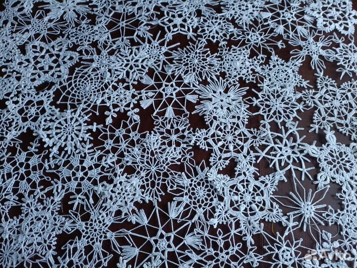 Вязаные снежинки 10 шт набор