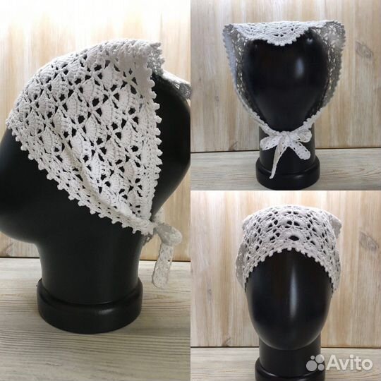 Косынка крючком хлопок. Косынка женская, белая