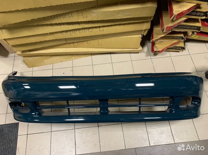 Бампер передний шевроле ланос (в цвет зеленый )