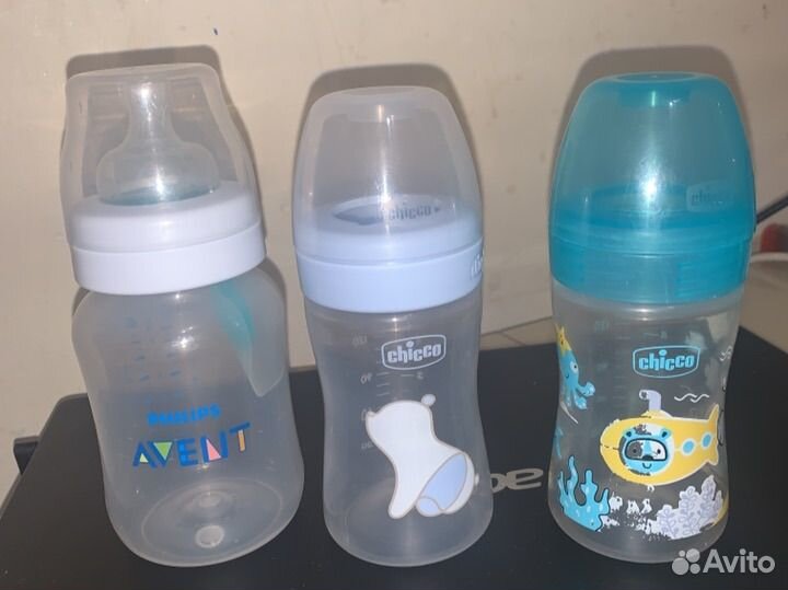 Бутылочки avent и chicco, 3 шт