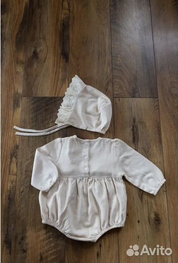 Боди с чепчиком для девочки 56-66