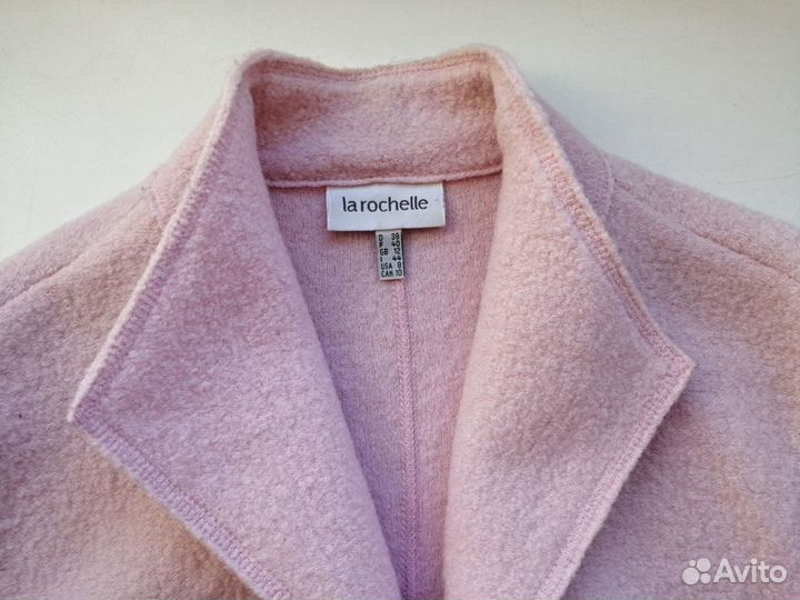 Шерстяной розовый пиджак шерсть вареная жакет 44 р
