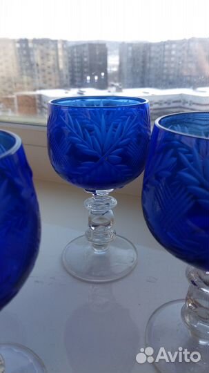 Фужеры цветной хрусталь, Гусь - Хрустальный