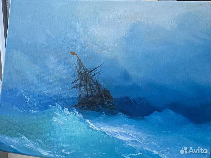 Картина копия айвазовский судно посреди шторма