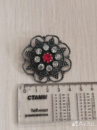 Винтажная брошь. Посеребрение