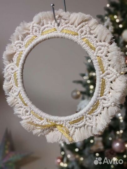 Венок макраме настенный декор